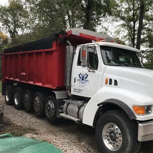 truck hauling mulch